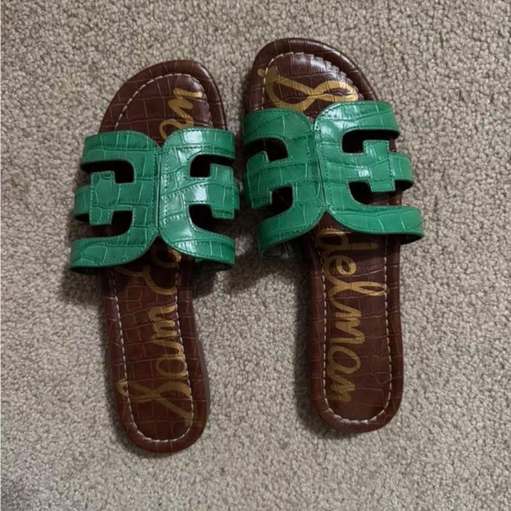 Sam Edelman Green Slide Sandals